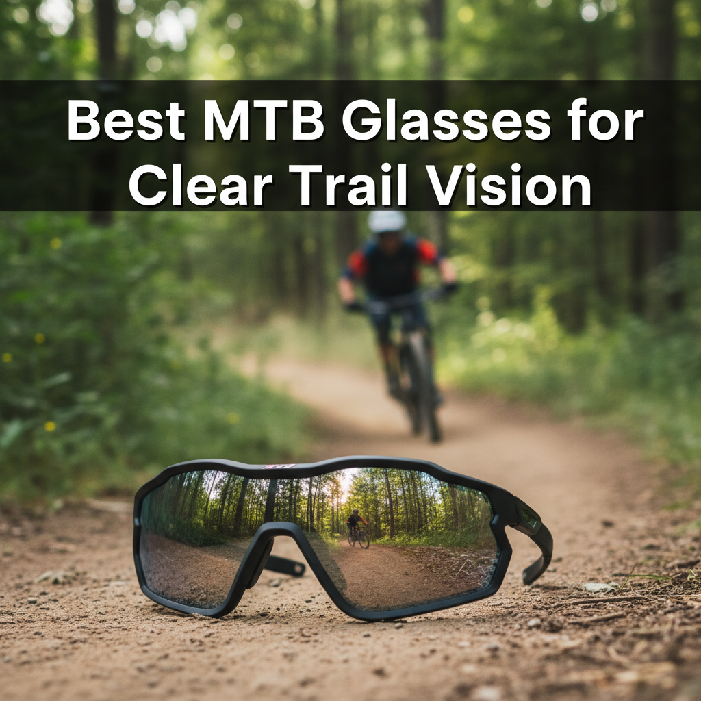 Professional blog header image for article titled: Best MTB Glasses for Clear Trail Vision. High quality, relevant imagery, clean composition.