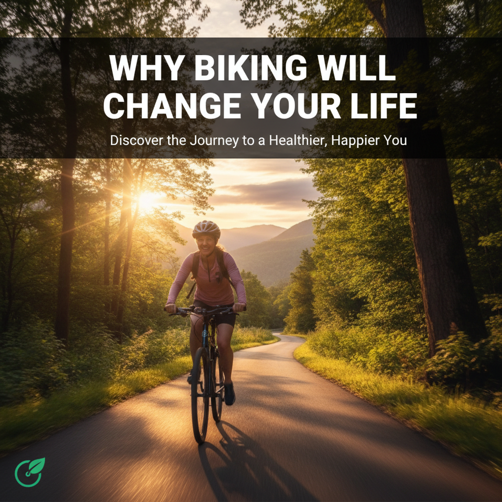 Professional blog header image for article titled: Why Biking Will Change Your Life. High quality, relevant imagery, clean composition.