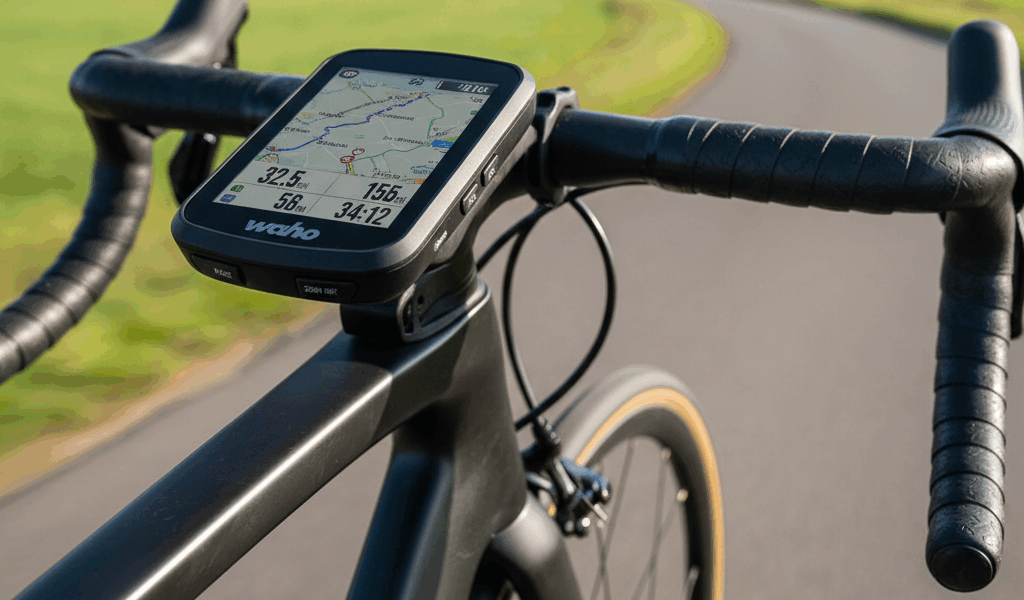 Wahoo ELEMNT ROAM GPS computer on handlebars